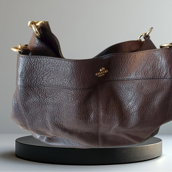 Coach Handbags - Coach Pebbled Leather Hobo in Chocolate Brown with Gold Hardware